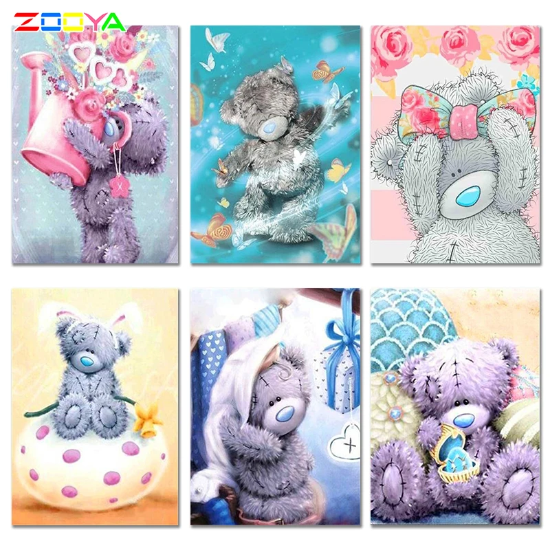 

5D Full Diamond Embroidery Bear Diamond Painting Cartoon New Arrivals 3D Mosaic Diamond Photos Gifts For Children Bear Toy Er024