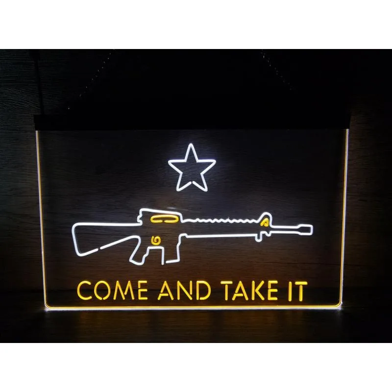 

SS227 Come and Take It Gun Star Military Army Dual Color LED Neon Sign