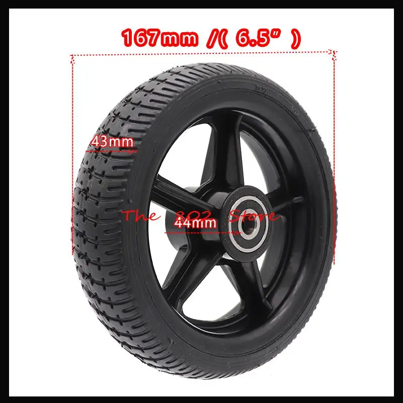 

6.5 inch tire solid rubber wheel and plastic hub no inflaction parts of electric mobility motor scooter accessoires