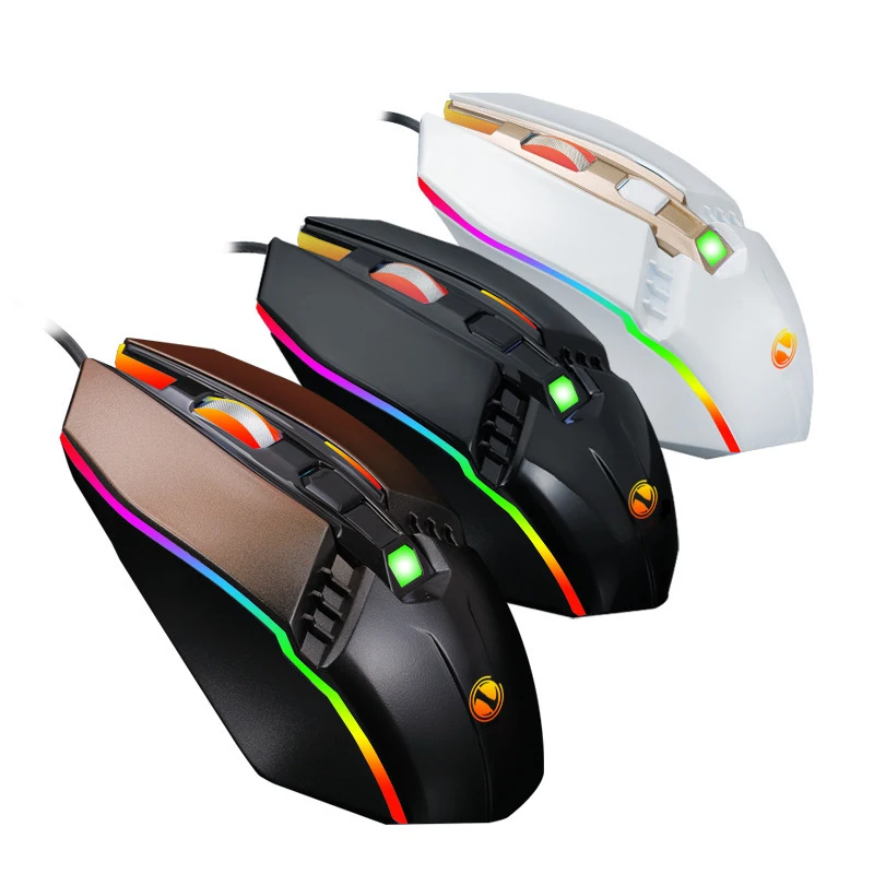 USB Проводная оптическая мышь с RGB подсветкой профессиональная игровая 2400 DPI для ПК