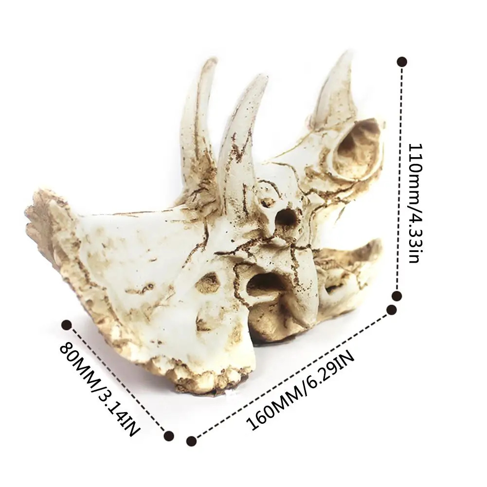 Аквариум для рептилий домик уклонения череп динозавра имитация украшения