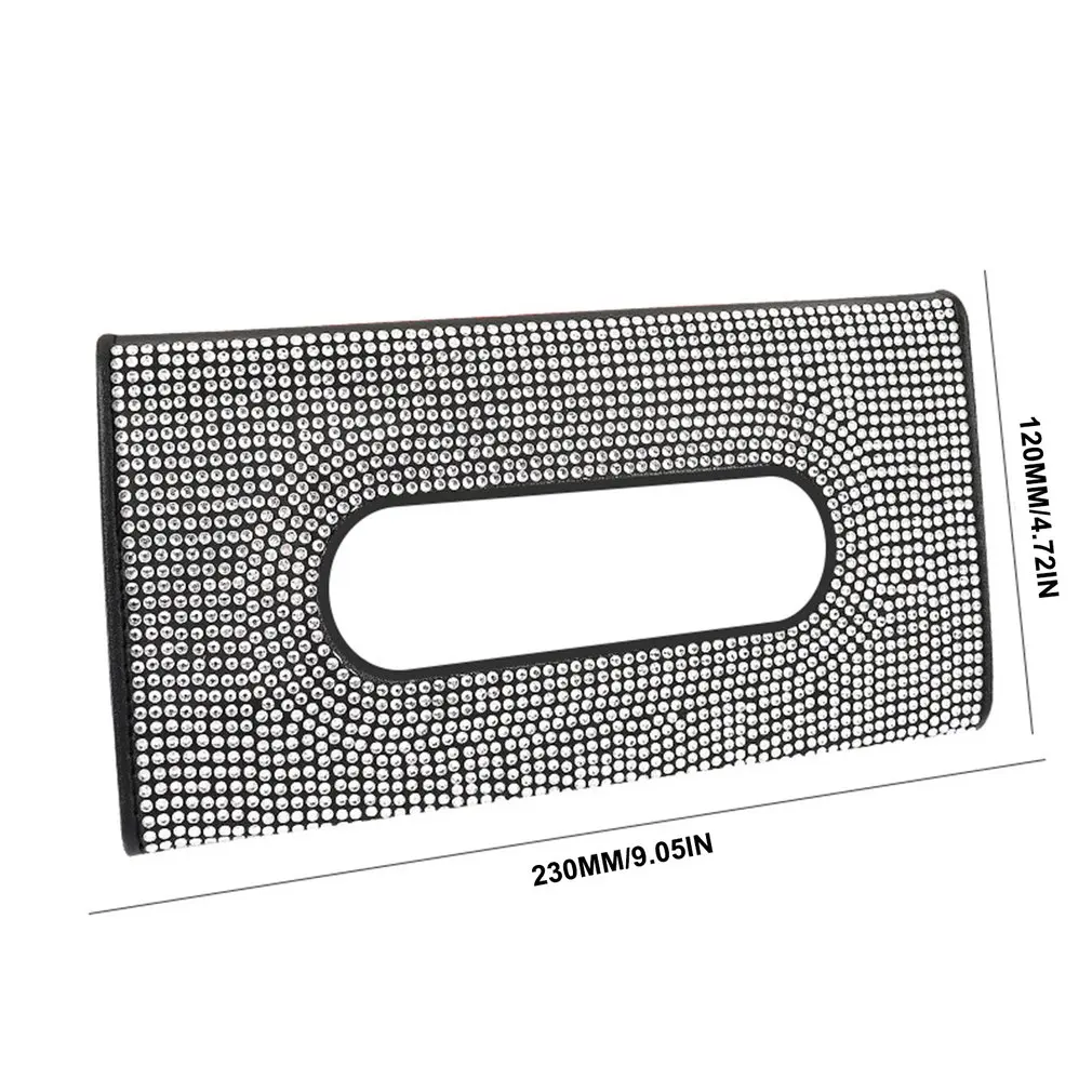 

Car Visor Mask Holder Leather Tissue Box Sparkling Crystals Cover Case Glitter Mask Hook Clip Mask Holder Tissue Holder