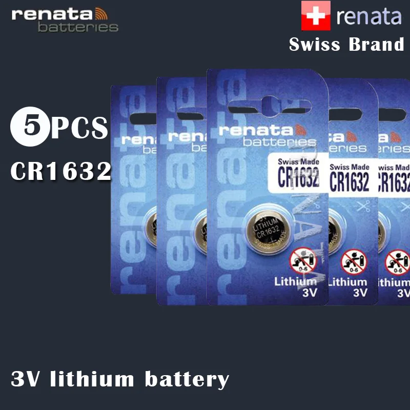 5 шт. renata CR1632 1632 3 в 100% оригинальный новый литиевая батарея для автомобильного
