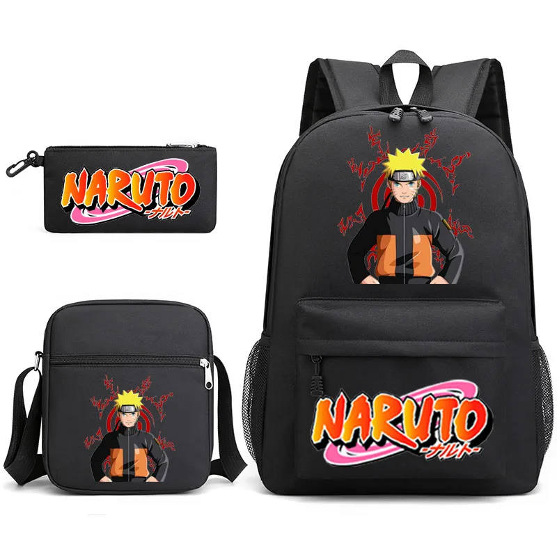 

Anime backpack messenger bag pencil case 3-piece set of youth leisure outdoor backpack student fashion school bag