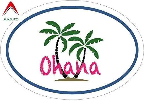 Aliauto индивидуальная Автомобильная наклейка овальная Охана Гавайская Пальма