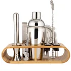 Набор посуды из нержавеющей стали 550 м750 мл с Деревянной Стойкой
