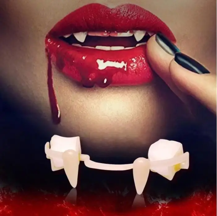 

Adjustable Vampire Teeth Fangs Dentures Props Halloween Costume Props Party Holiday DIY Decorations Horror Adult for Kids
