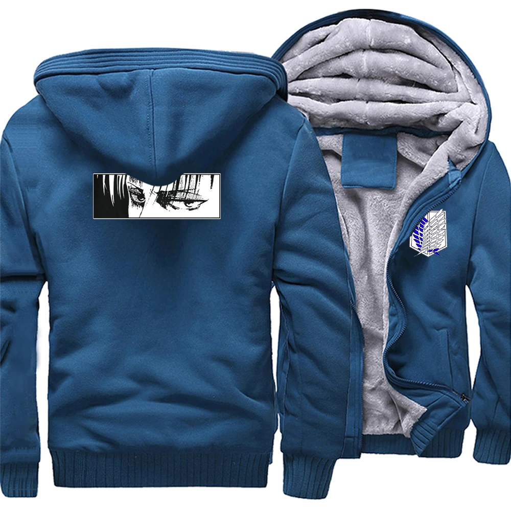 

Attack On Titan Eren Japan Anime Winter Mens Hoodie Sweatshirt Warm Streetwear Fabrics Top Men Zipper Sweatshirts