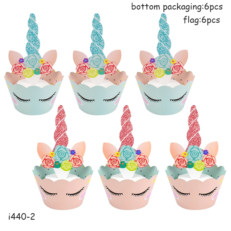12pcs cake flag 123 вечерние воздушные шары в виде единорога, 10 шт., розовые латексные воздушные шары в виде единорога, вечерние украшения в виде единорога, украшения для дня рождения, Детские сувениры - Цвет: 12pcs cake flag