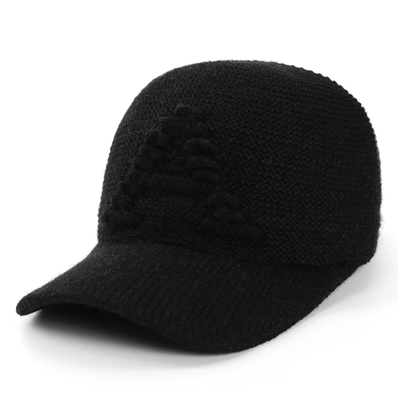 Mens Letter A Winter Baseball Cap Warm Cotton Thicker Snapback Solid Female 6 Colors Wool Caps for Women | Аксессуары для одежды