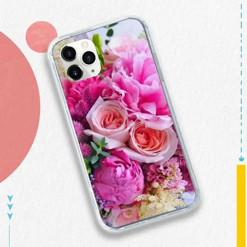 

Pink Purple Flower On the Vase Phone Case for iPhone 11 12 pro XS MAX 8 7 6 6S Plus X 5S SE 2020 XR