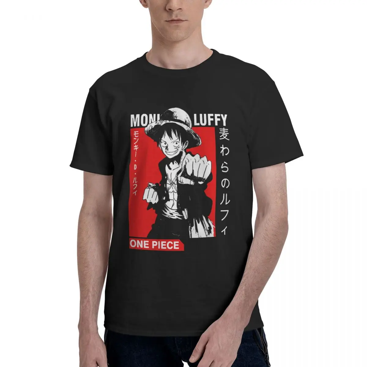 

Men Bandai One Piece Monkey D. Luffy T Shirts Anime Cotton Clothing Funny Short Sleeve Crewneck Tees Birthday Gift T-Shirt
