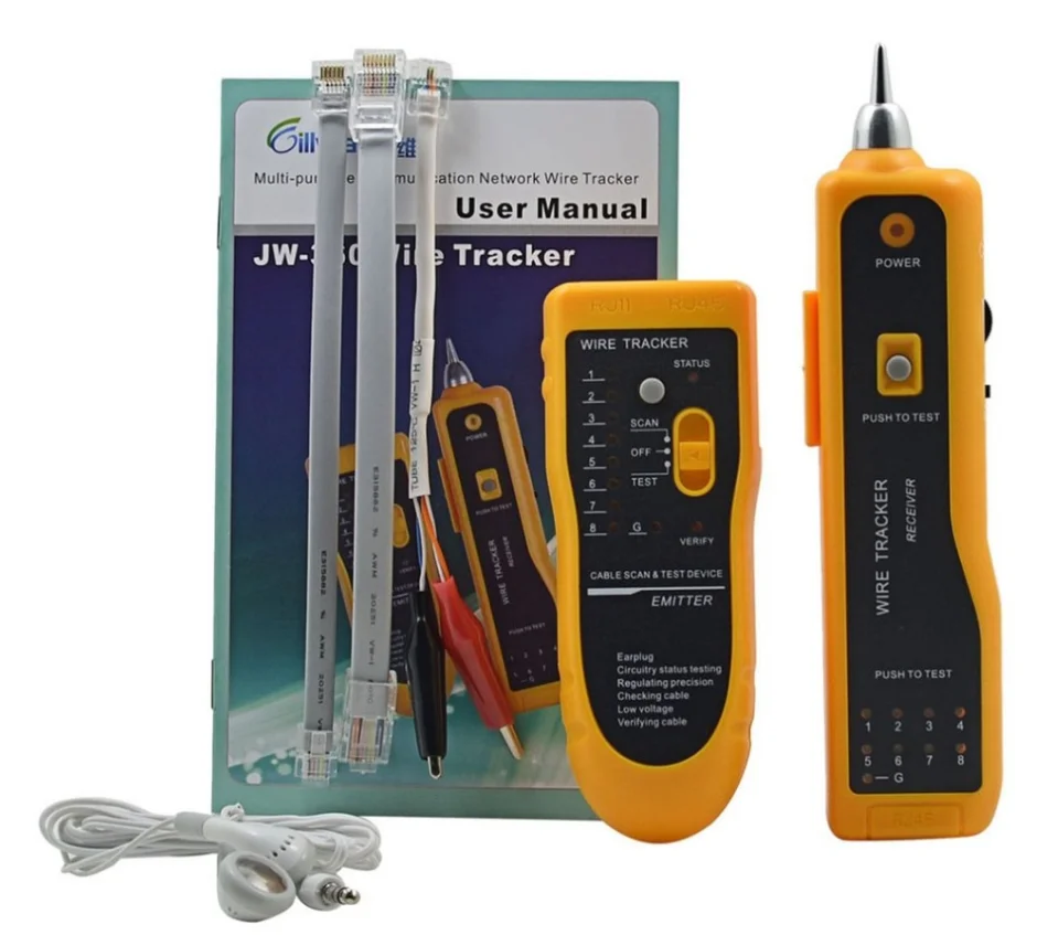 JW-360 Локальной Сети Кабельный тестер для диагностики тон Cat5 Cat6 RJ45 UTP STP линии Finder RJ11
