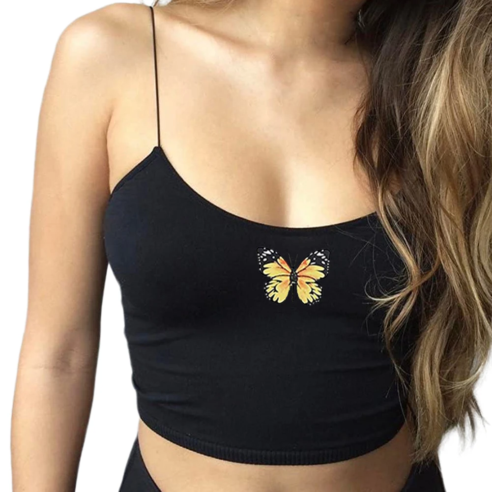 Женский сексуальный укороченный топ с 3D принтом в виде черепа летний