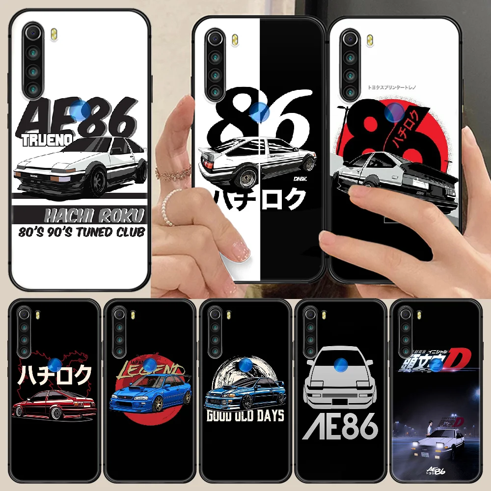 

AE86 Car Phone Case Cover Hull For XIAOMI Redmi 7a 8a S2 K20 NOTE 5 5a 6 7 8 8t 9 9s pro max black hoesjes soft back luxury