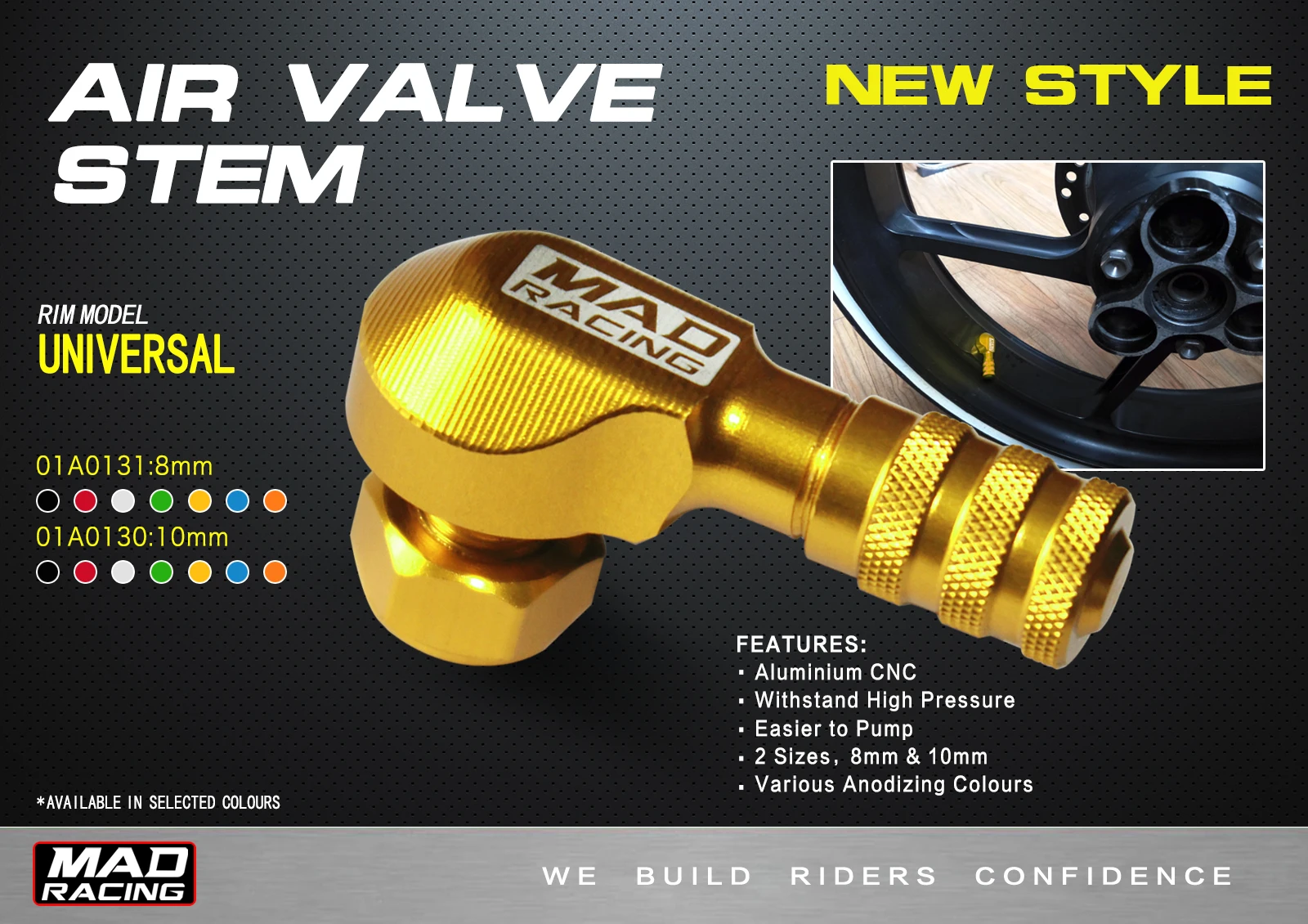 Алюминиевый штатив 8 мм 90 градусов бескамерный клапан мм|Стержни и колпачки