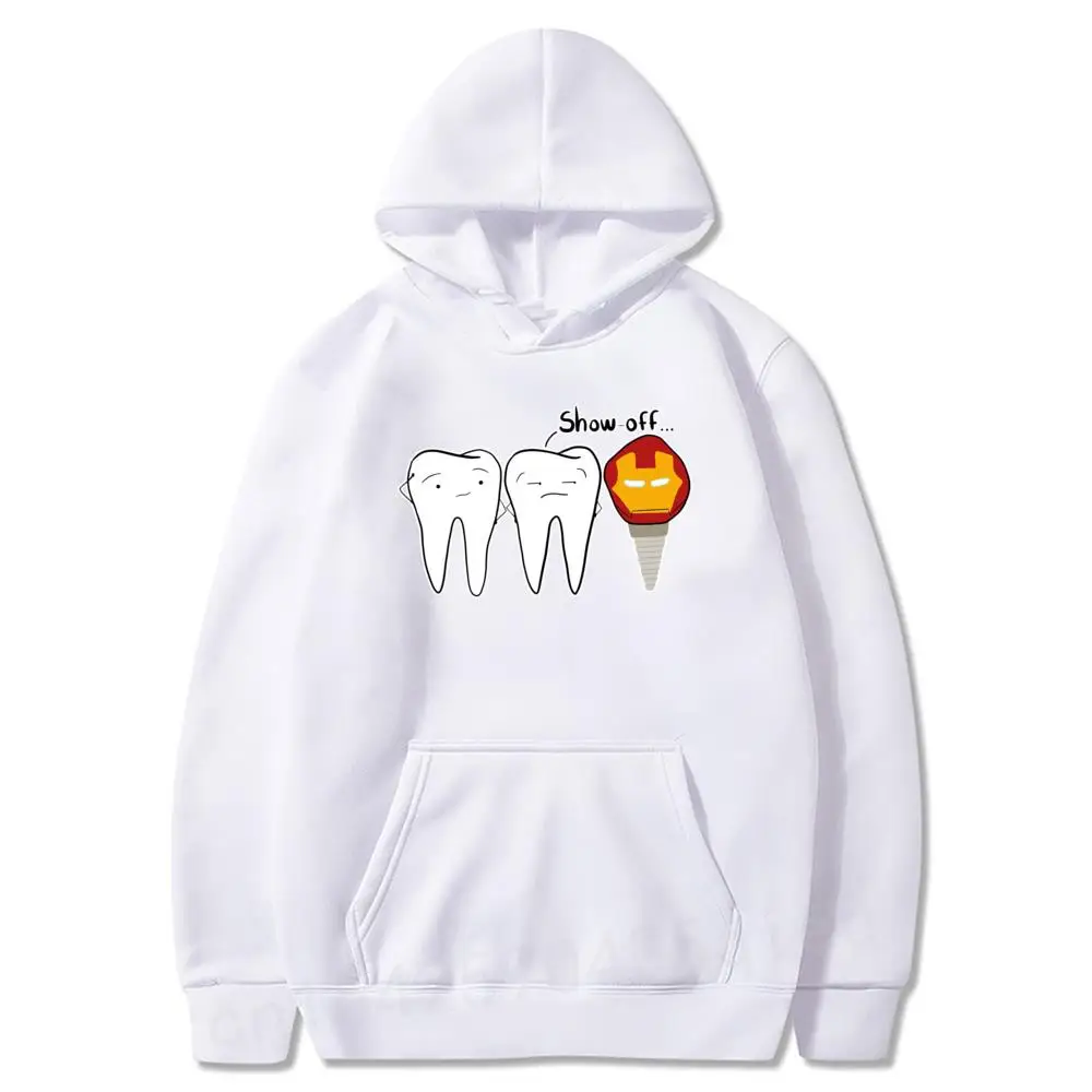 

Men's Show-off Tooth Cotton Hoodies Implant Coat Funny Long Sleeve Tops Autumn And Winter Sweatshirt