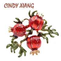 cindy xiang red enamel pomegranate brooch autumn fruit pin for women coat accessories new design cheap price jewelry