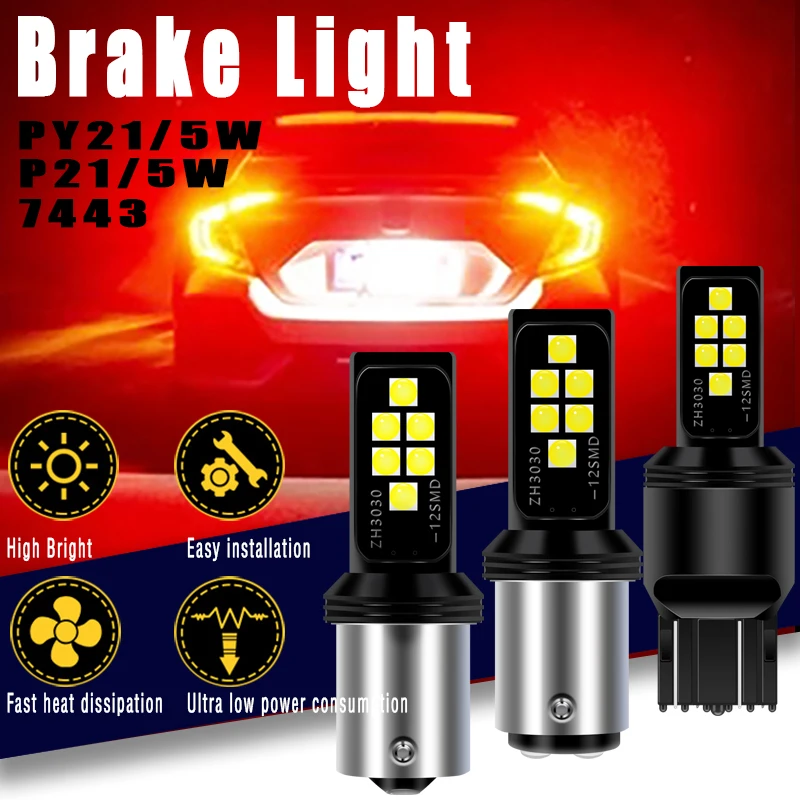 

Автомобильные Высокое яркое P21W LED 1156 BA15S BA15D лампы T20 7443 900Lm сигнал поворота фара LED фонарь стоп-сигнала 3030 PY21/5W 12V авто лампы 4 шт.