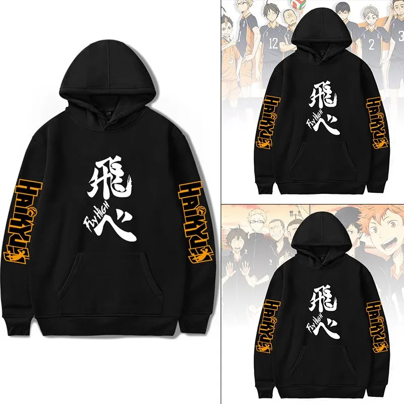 

2020 New Hot style Japanese anime volleyball boy hoodie Harajuku sweatshirt pullover casual
