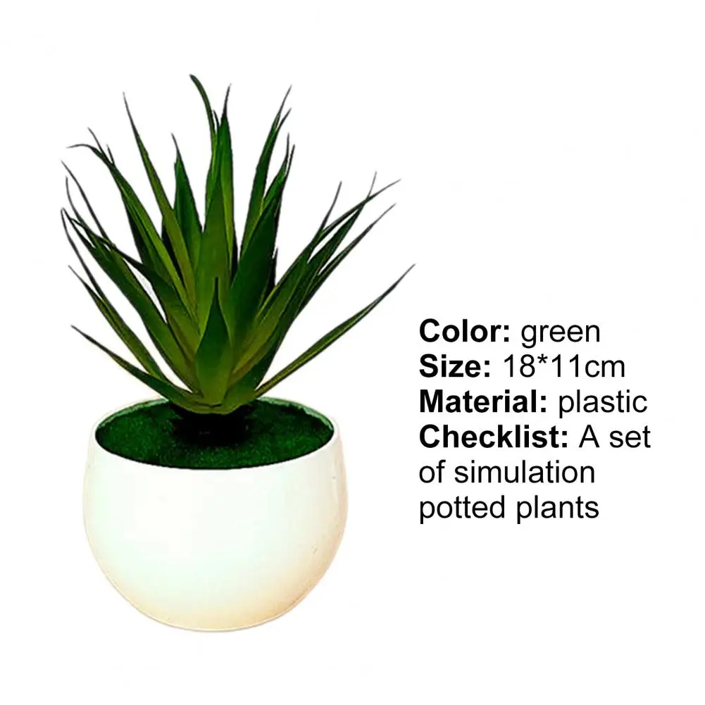 

1 Set Artificial Flower Eye-catching Anti-droop Plastic Simulation Potted Plants for Home