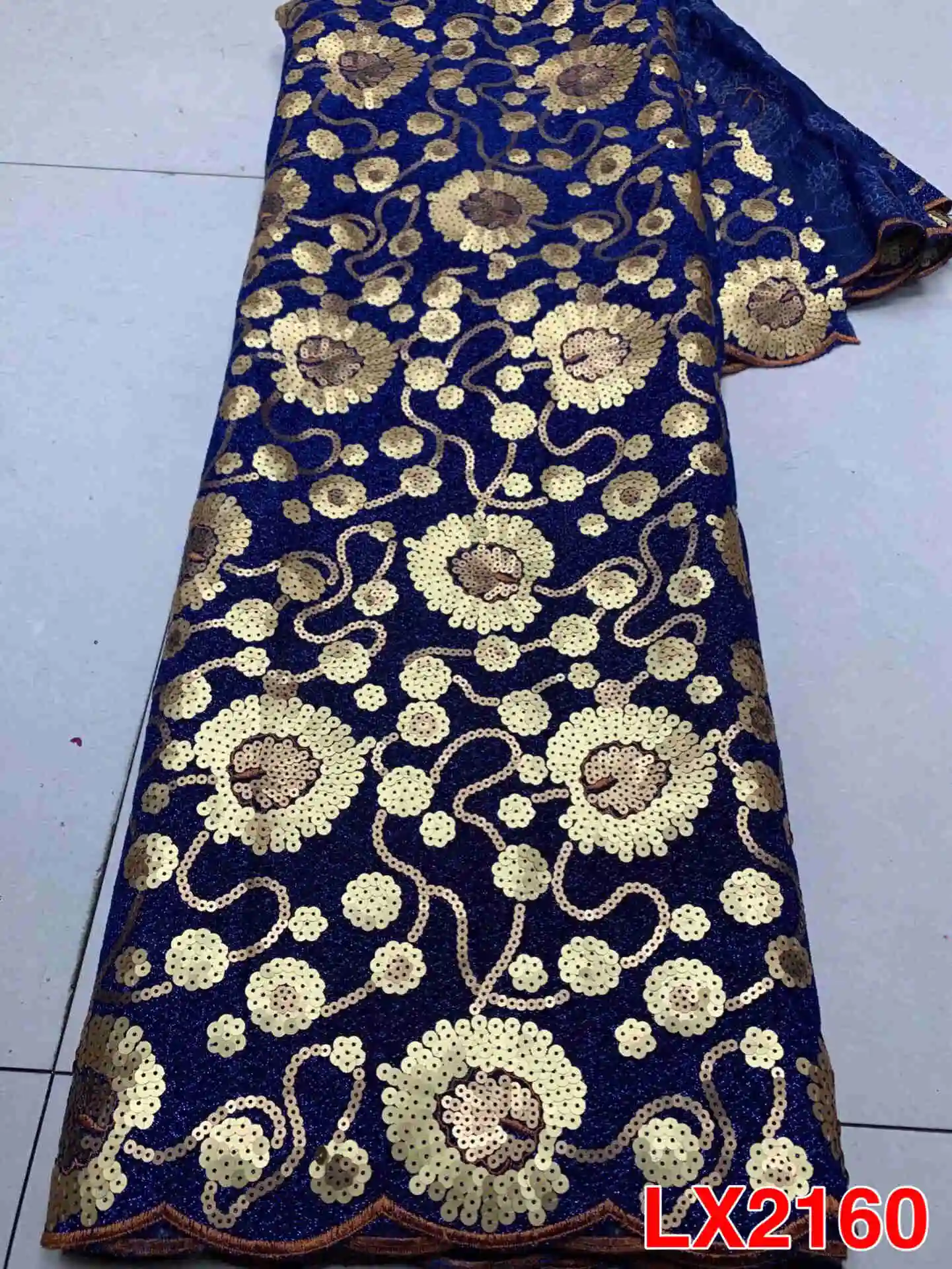 Новый Нигерии Sequinse кружевной ткани в африканском стиле Тюлевая ткань из хлопка