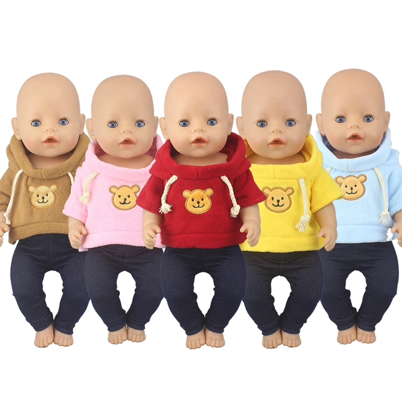 Костюм с милым медведем для детской куклы 43 см одежда 17-дюймовых кукол