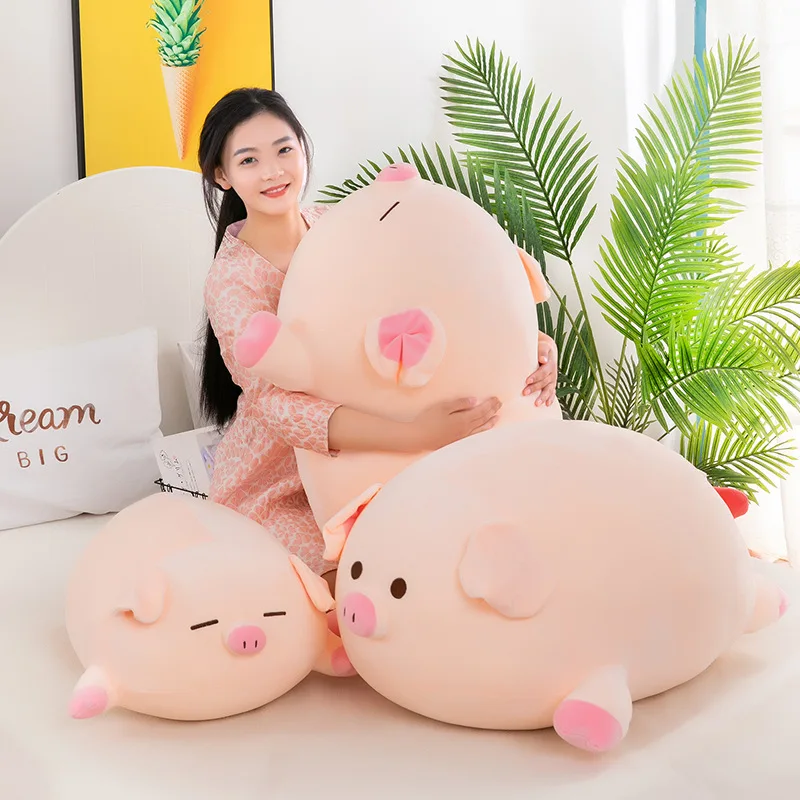 

Plush Toy Balloon Pig 40cm/50cm/60cm/80cm Kawaii Lying Pig Doll Pillow Pig Bed Sleeping with Pillow Doll Birthday Gift