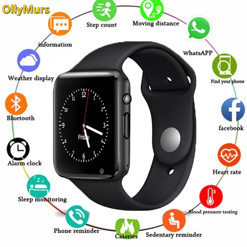 A1 наручные часы Bluetooth умные Спорт Шагомер с SIM Камера для Android Apple PK iwo 8 DZ09 Y1