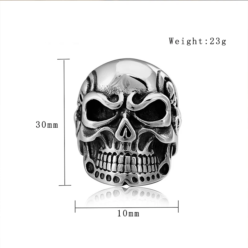 Кольцо с черепом Kapala мужское Крутое кольцо в готическом стиле из нержавеющей
