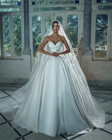 a line luxury wedding dress elegant sweetheart sequins beaded satin bridal gowns