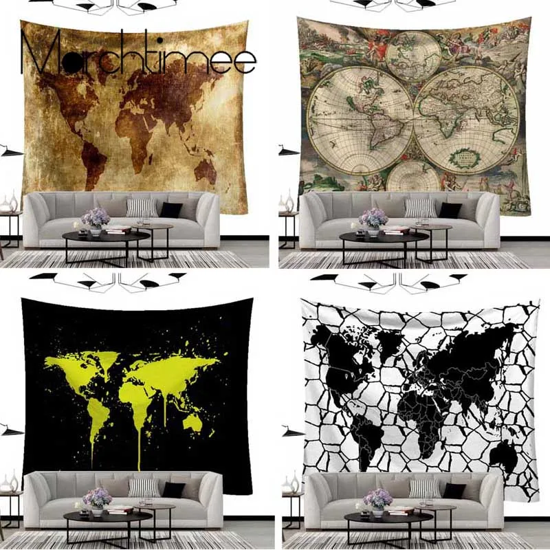

World Map Wall Tapestry Wall Hanging Mandala/Psychedelic/Trippy/Tarot Tapestry Wall Fabric Decor Room Art Mandala Blanket