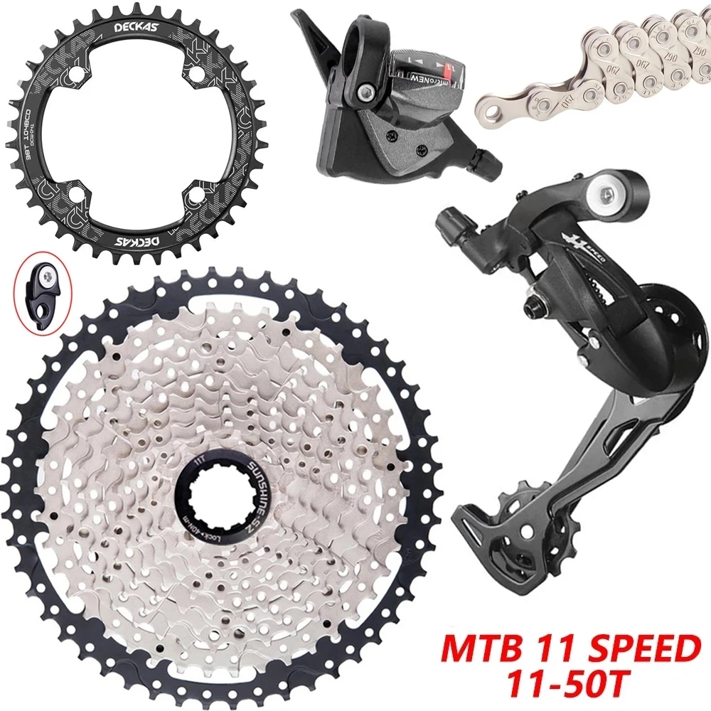 

MTB Bike 11 Speed Groupset 1X11 Shifter Rear Derailleur 11S 11-50T Cassette Freewheel Wide Ratio 11v k7 For m7000 m8000 m9000