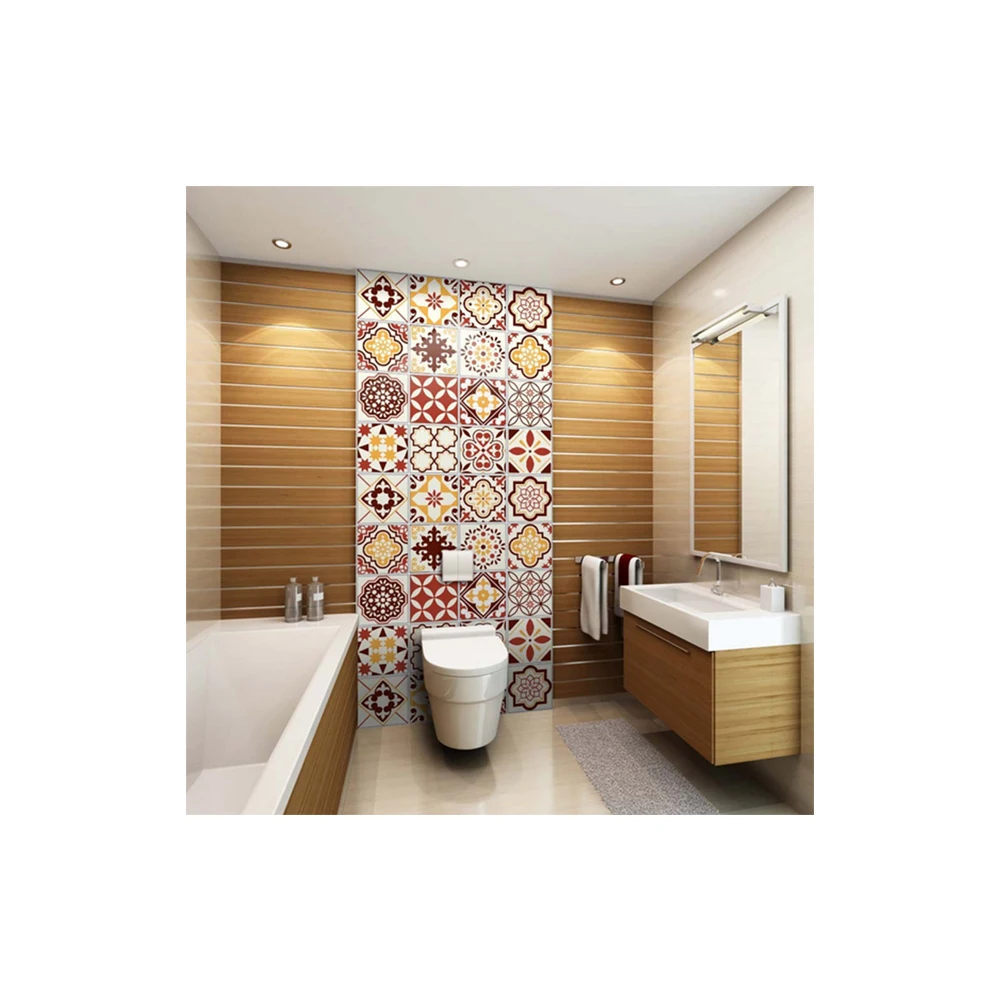 

1pc Mosaic Home Tile Sticker PVC Adhesive Waterproof Wall Sticker Floor Sticker Self Adhesive Wall Paper For Kitchen Bathroom