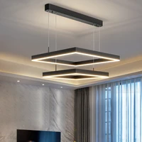 modern led chandeliers for living dining room bedroom nordic minimalist square indoor hanging droplight lighting fixture