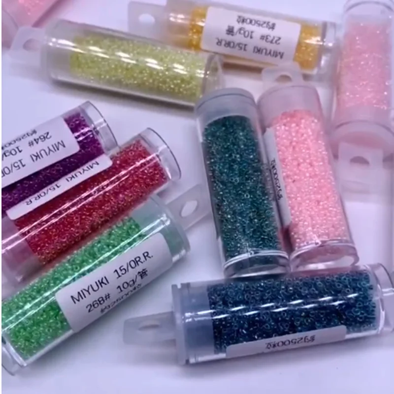 15/0 RR Round Miyuki Glass Seedbeads Japan Imported Beads 1.5mm Metallic Golden Silver DIY For Garments Accessories 10g | Дом и сад