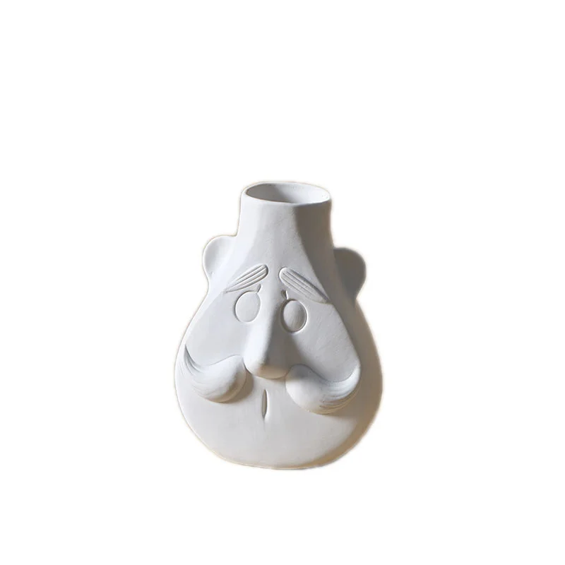 

Nordic Ceramic Body Art Face Dried Flower Flower Arrangement Vase Dining Table TV Cabinet Desktop Home Decor Ornaments