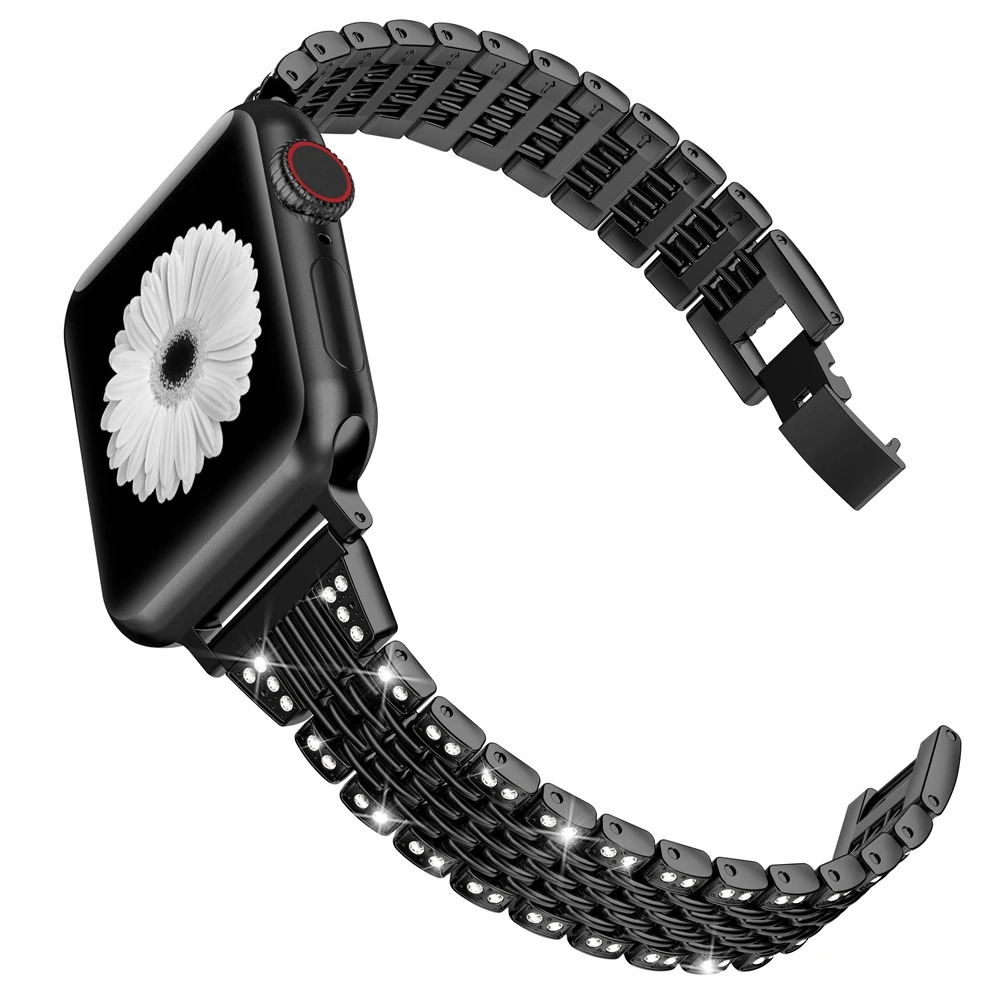 Блестящий металлический ремешок для Apple Watch Band 5 38 мм 42 Женский сменный спортивный