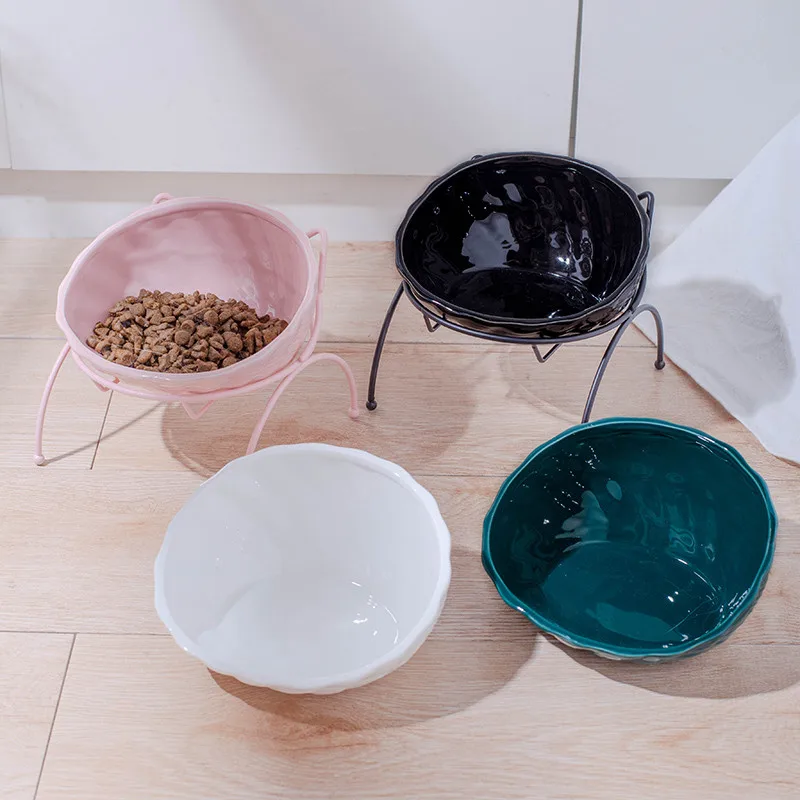 Керамическая собачья миска для кошек с подставкой наклонным наклоном Защита