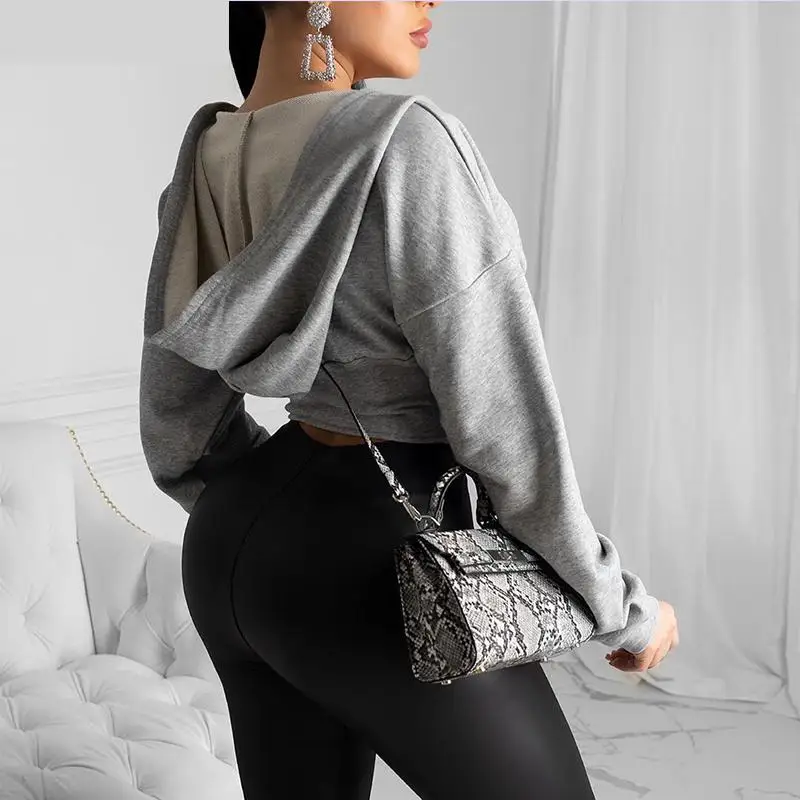 Женская Осенняя толстовка на молнии с длинным рукавом повседневная однотонная