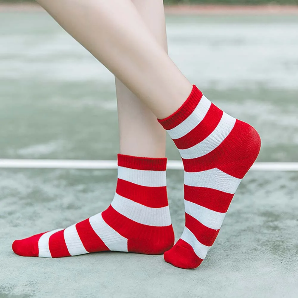 Носки женские хлопковые в полоску брендовые Смешные повседневные недорогие