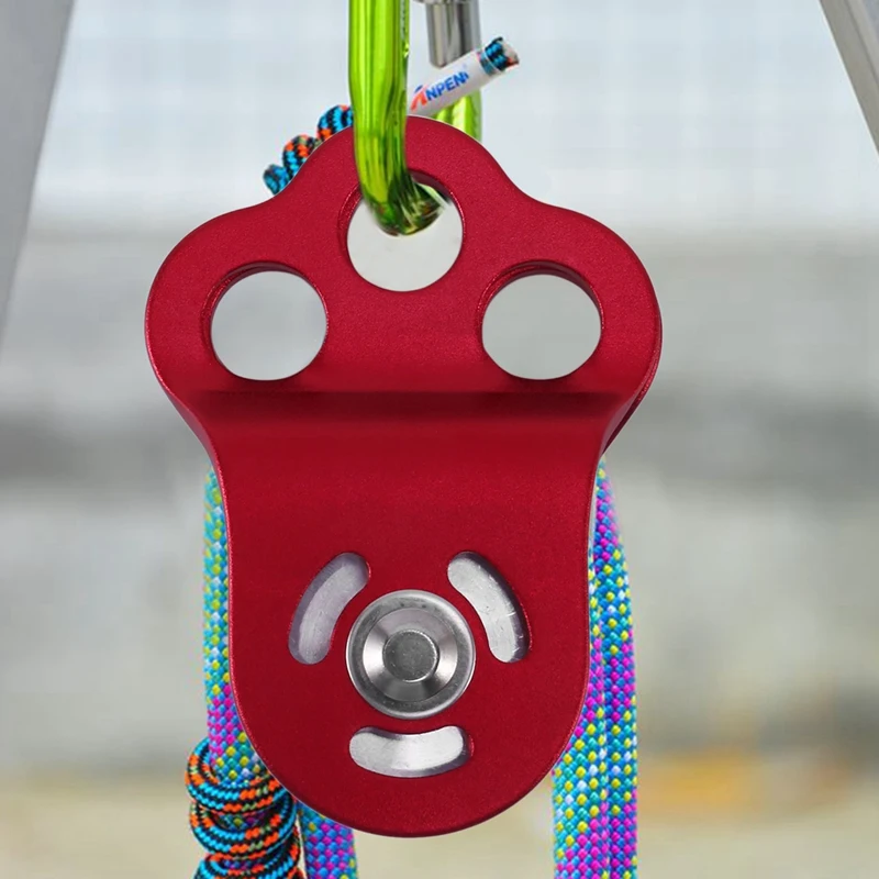 

Outdoor Rock Tree Climbing Mountaineering Crossing Transportation Three Hole Single Pulley Bearing Equipment