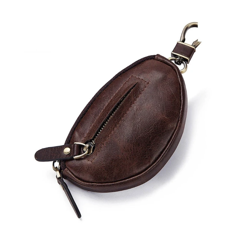 

Small Portable Key Purse Case Wallet Bag Vintage Genuine Leather Keychain Cover LX9F