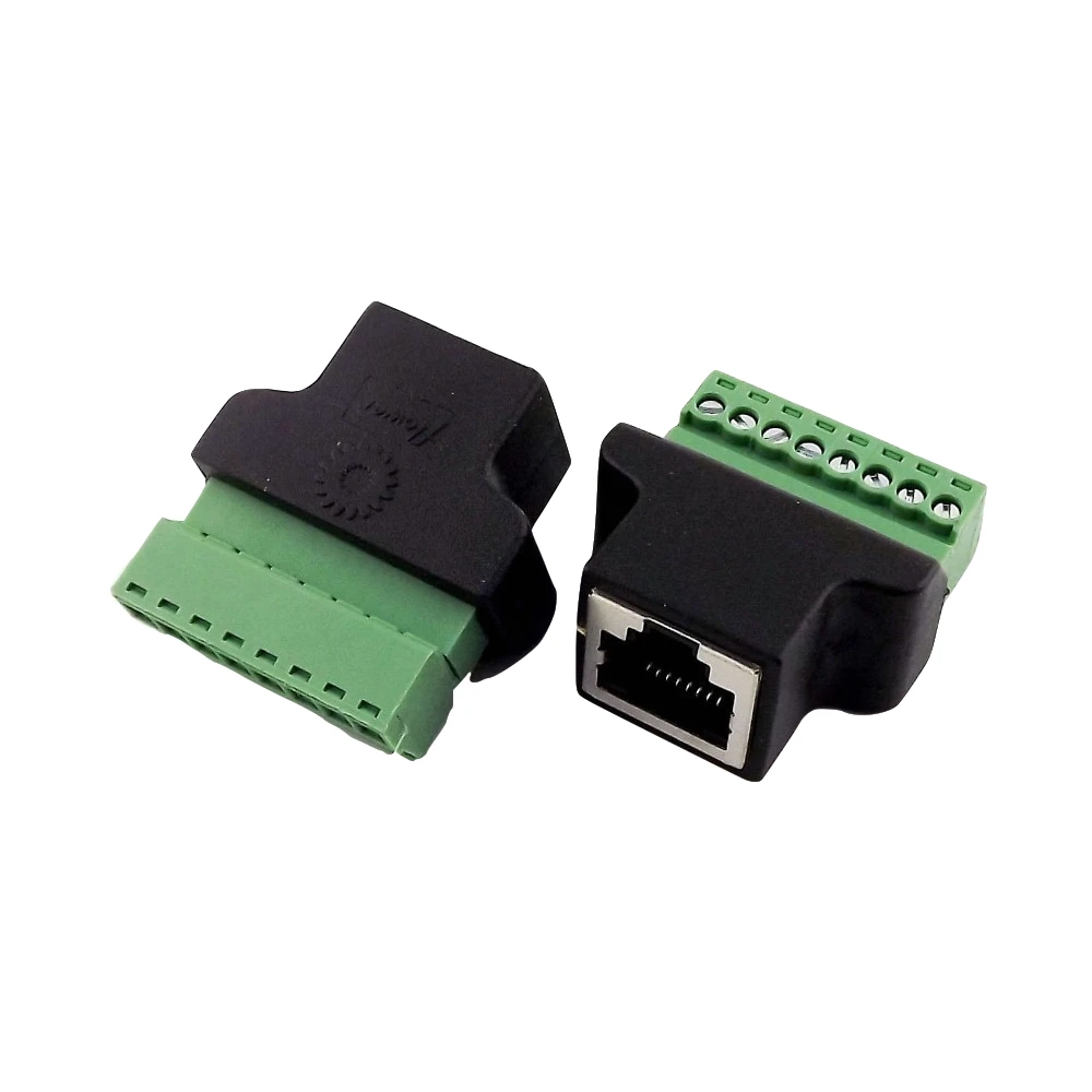 1 шт. Ethernet RJ45 8P8C CAT Female to AV винтовой терминал 8 Pin ADSL видео Коннектор адаптер