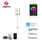 Умный светодиодный пульт управления Tuya Zigbee RGB RGBCW светильник световой ленты, беспроводное управление 5-24 В, работает с Alexa Google Home