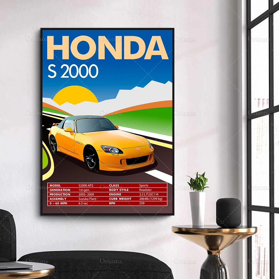 

Hd Prints Poster Modular Bedroom Decoration Canvas Wall Art Painting Abstract Pictures Retro Vintage Classic Car Poster S2000