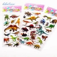 10 pcs dinosaur series cartoon stereo stickers 3d jurassic bubble stickers classic toys for kids gift notebook diary label