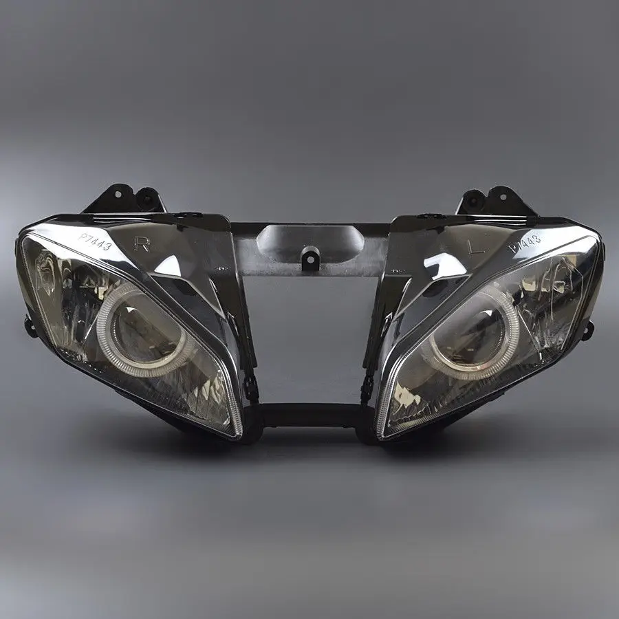 Мотоциклетная передняя фара на заказ проектор HID в сборе синие глаза ангела