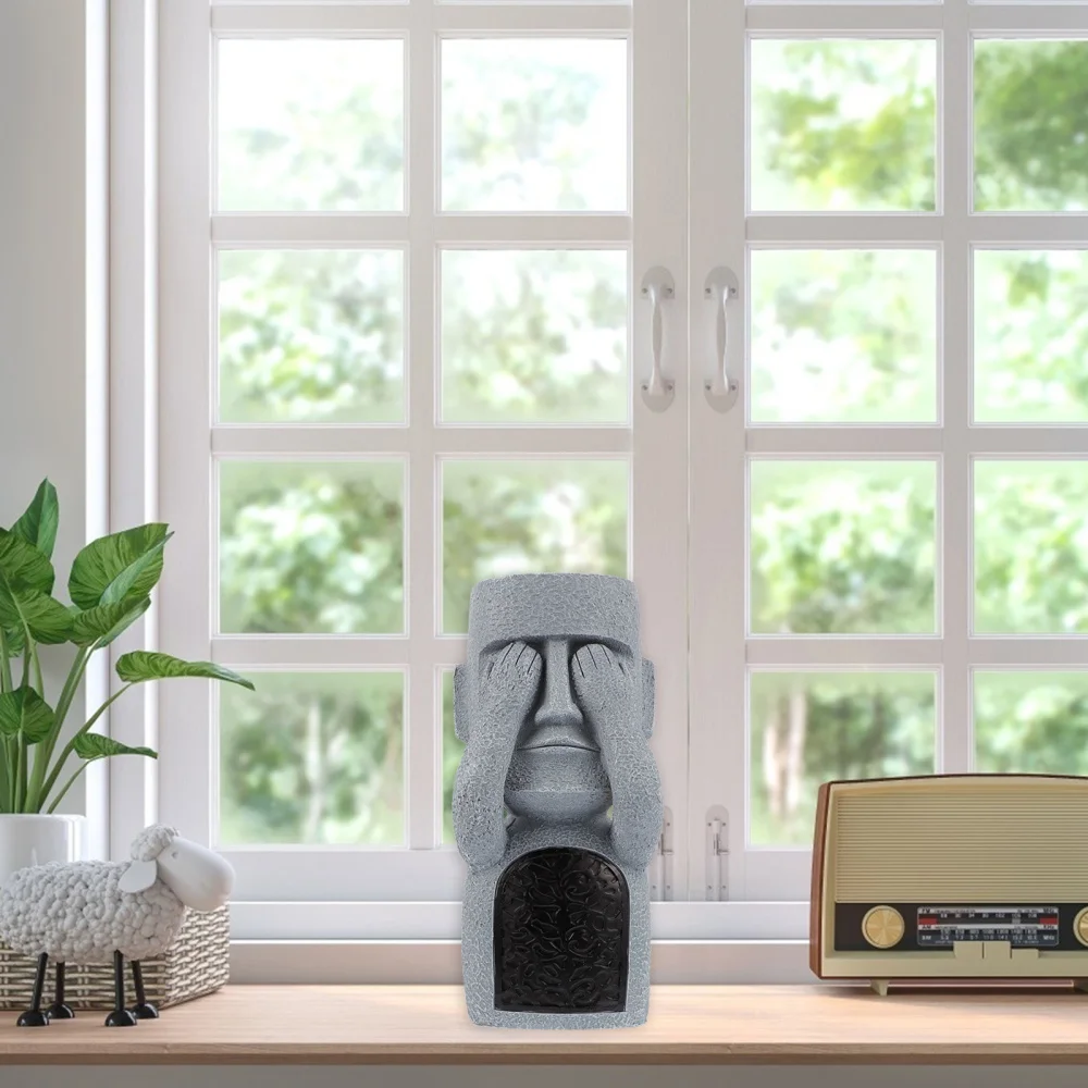 

Resin Easter Island Statues Ornament Resin Desktop Crafts Home Decoration