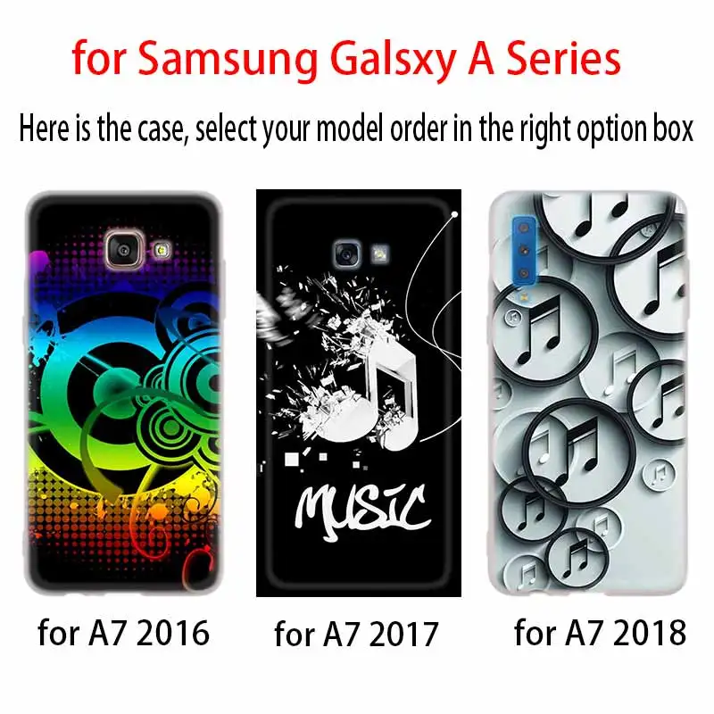 Musical notes Silicone Case For Samsung A52 A32 A12 A72 A42 A21S 5G A3 A5 A6 A7 A8 Plus 2018 Cover | Мобильные телефоны и